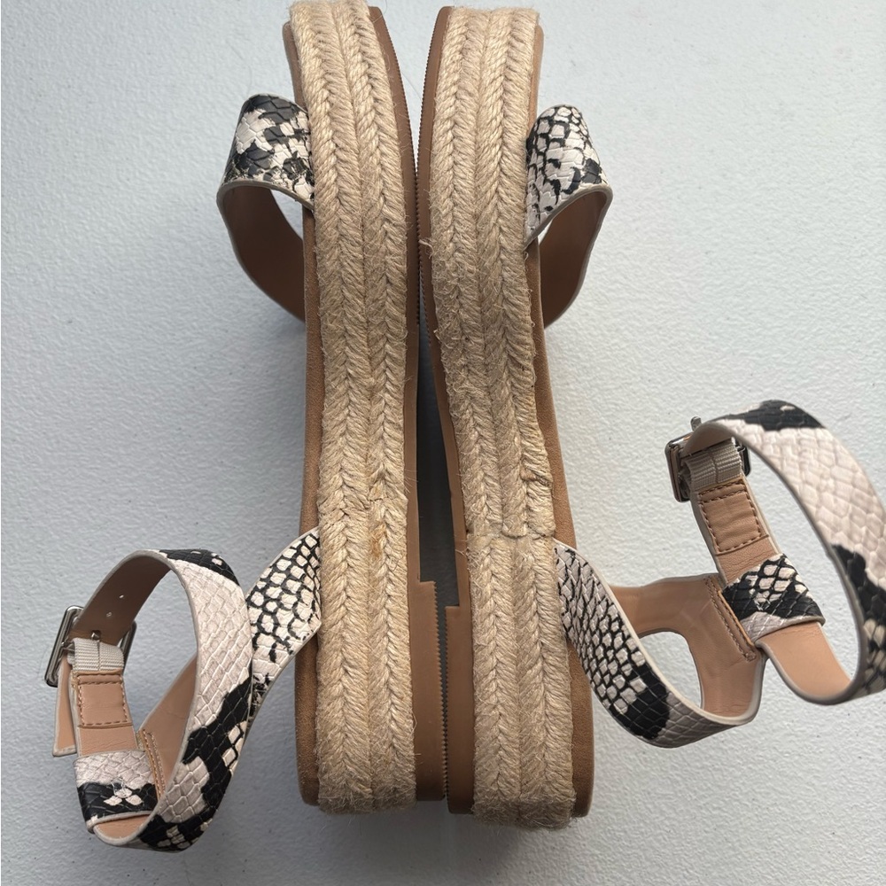 INC International Concepts Women's Sandals - Black and Cream Snake Print - Picture 2 of 6